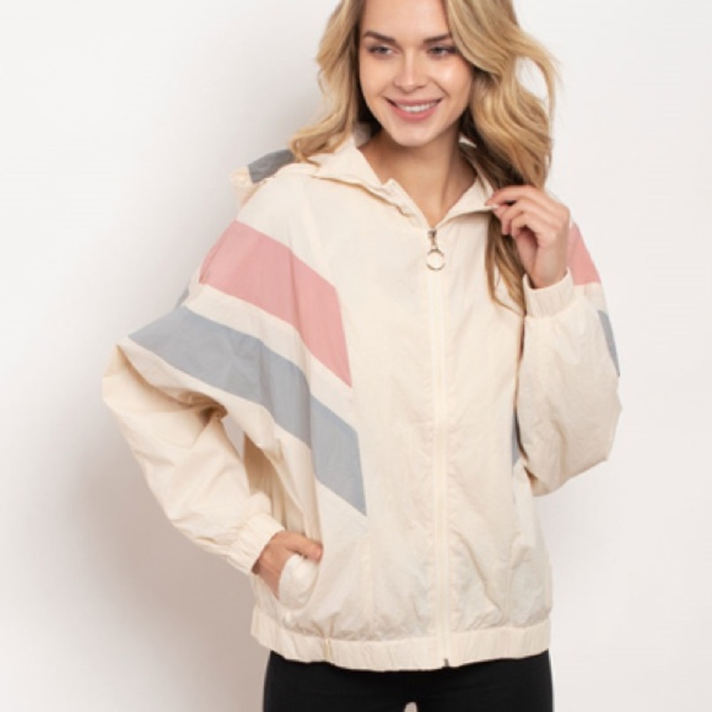 ❄️Ivory Color Block Hoodie Jacket - Picture 5 of 10